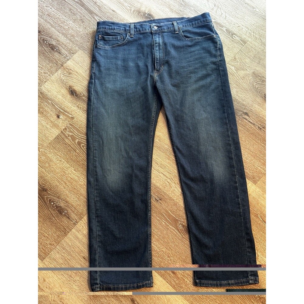 Levi's 500 Series Dark Wash Blue Straight Fit Denim Jeans Cotton MJ1